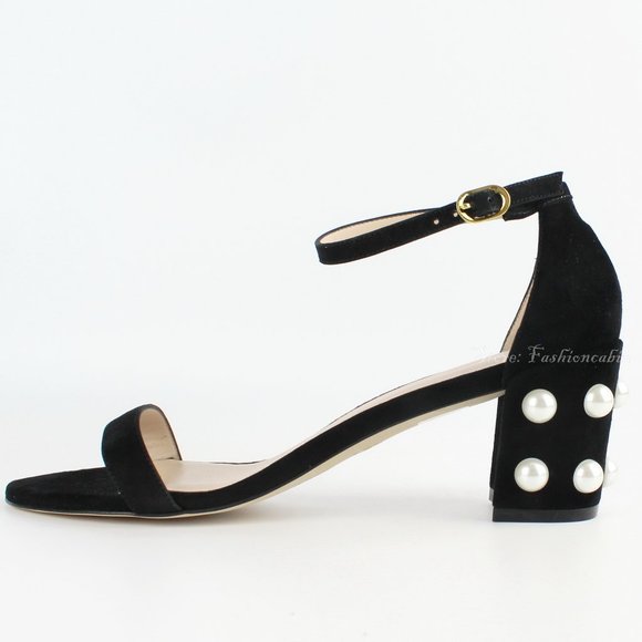 New Stuart Weitzman Simple Faux Pearl Sandals
